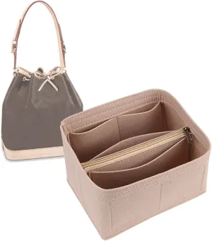 Lckaey Purse Organizer for BB Buckets - NOE Inner Bag Petit NM Storage Bag - Small Zipper Insert - Khaki