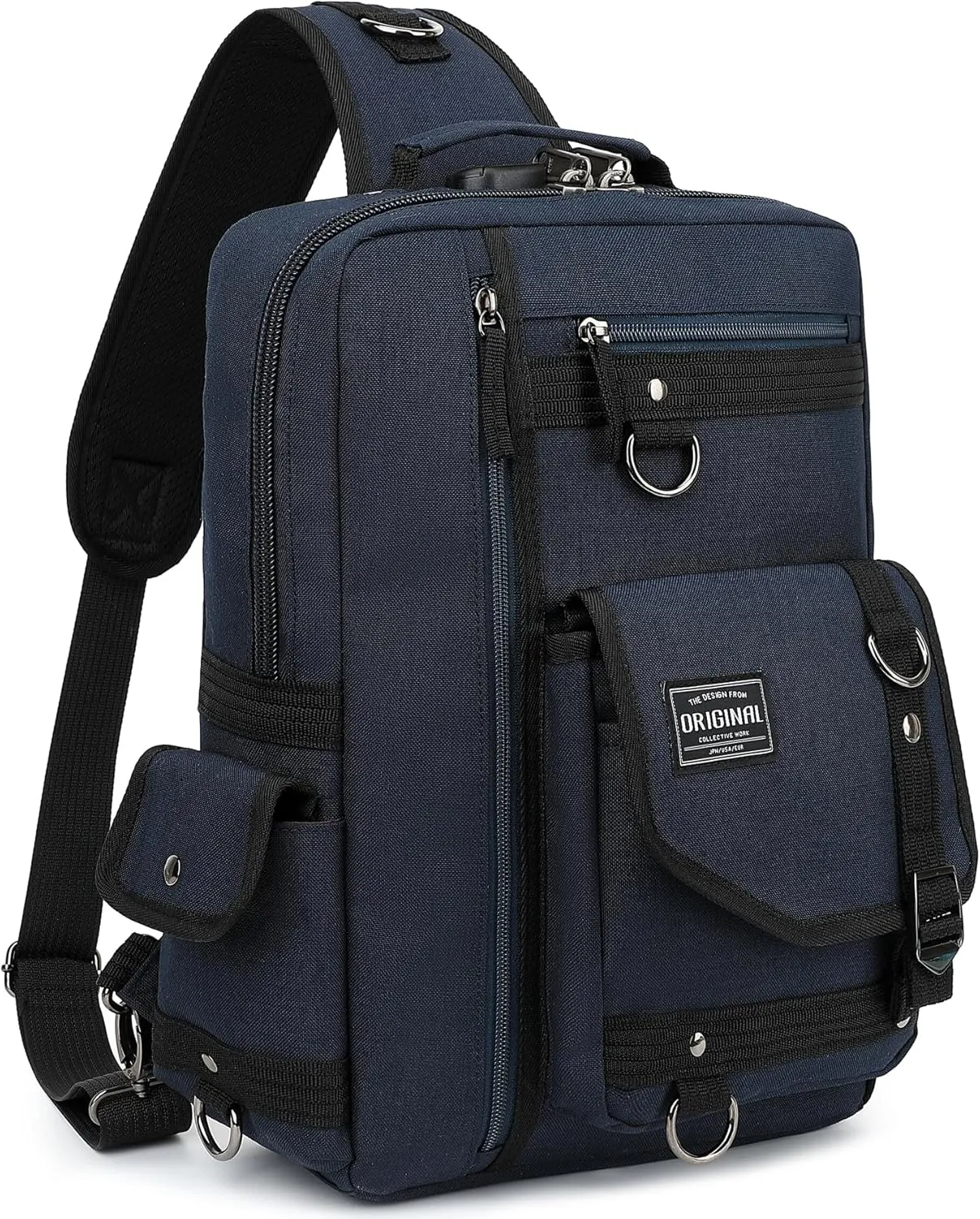 Leaper Messenger Bag Outdoor Cross Body Bag Sling Bag Shoulder Bag With USB Dark Blue