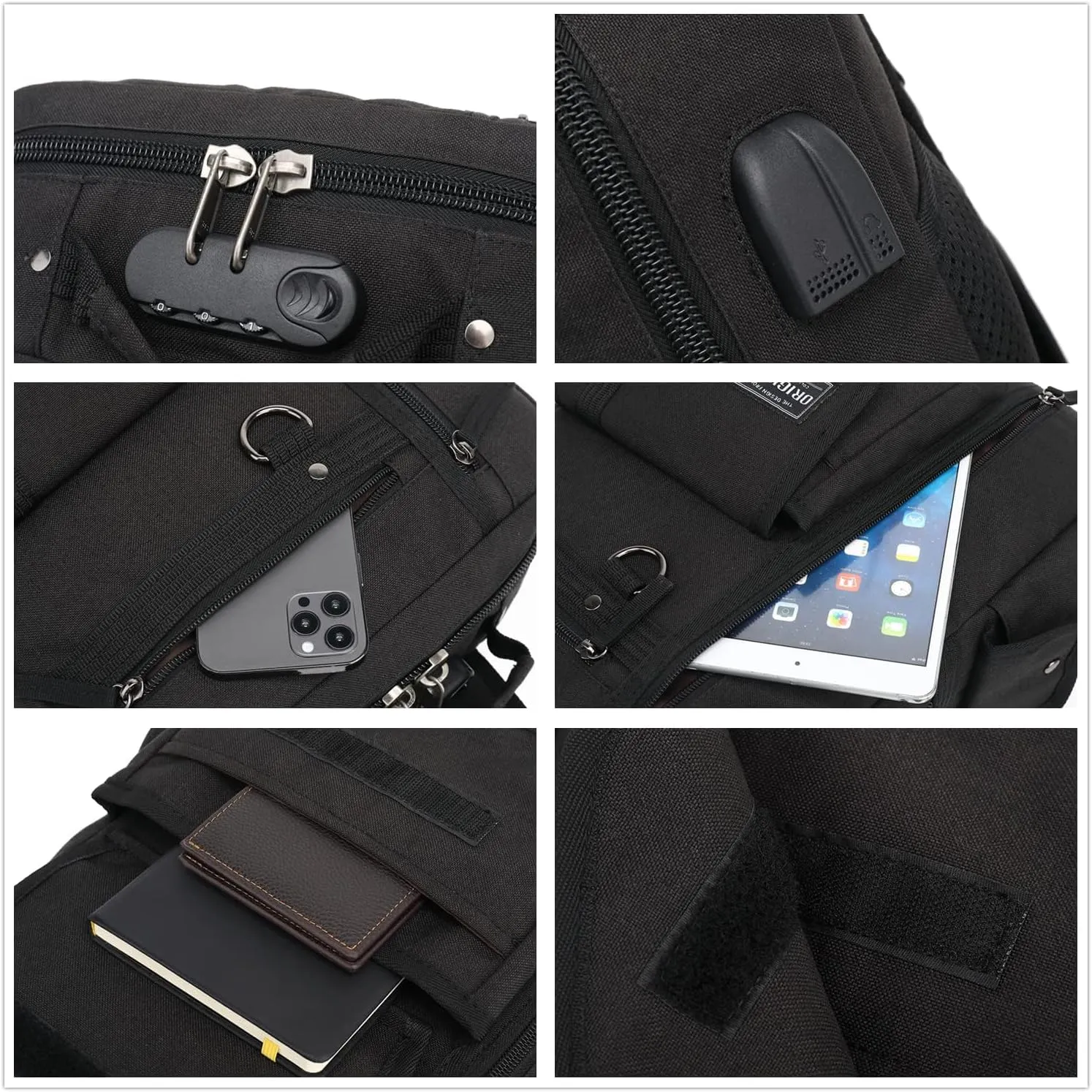 Leaper Messenger Bag Outdoor Cross Body Bag Sling Bag Shoulder Bag With USB Dark Blue