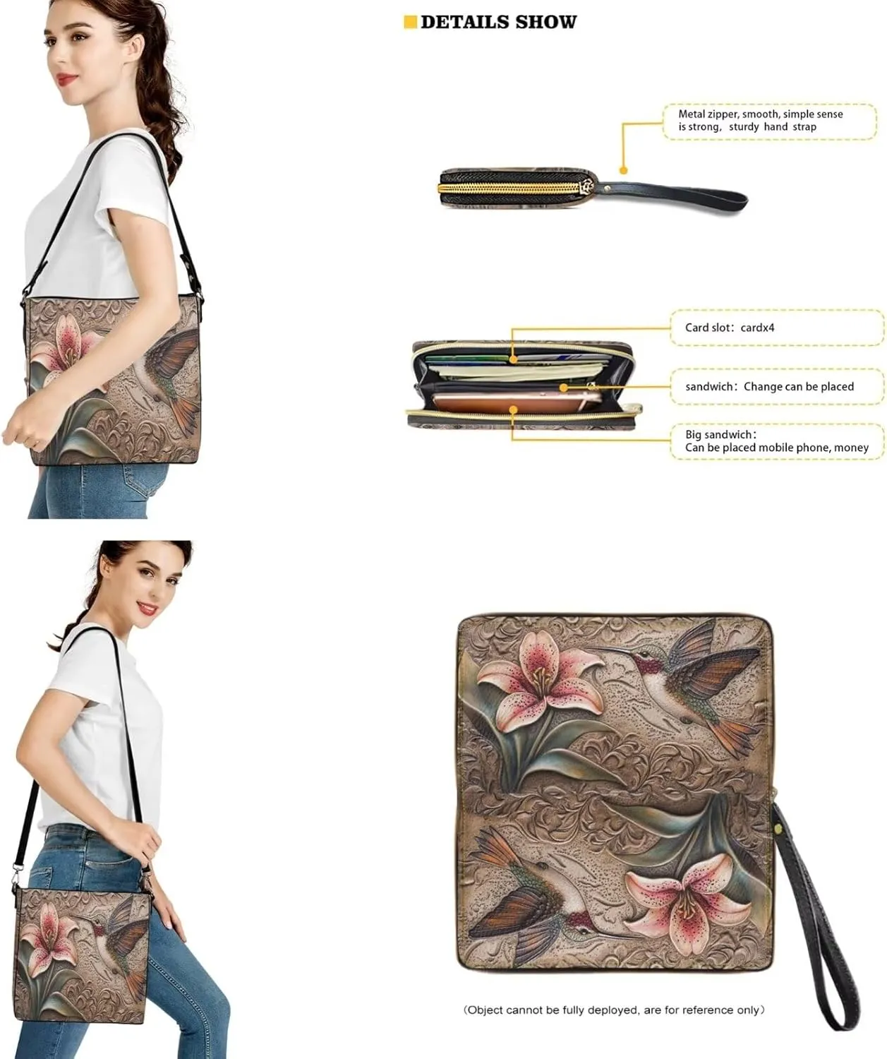 Leather Purses for Women Crossbody Purse Set Large Satchel Purse Bucket Tote Bag with PU Wallet