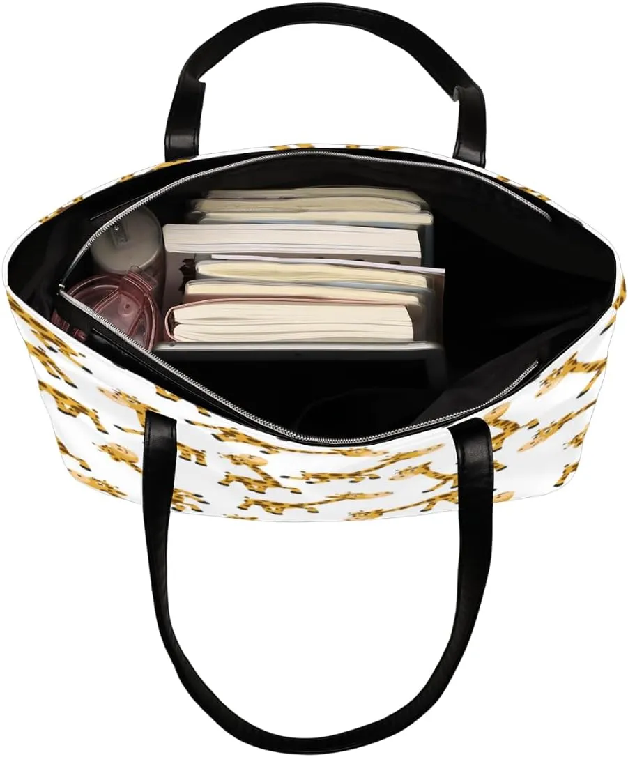 Leather Tote Bag for Women Fashion Shoulder Bag Purses and Handbags Large Capacity Satchel Bags for Work Travel