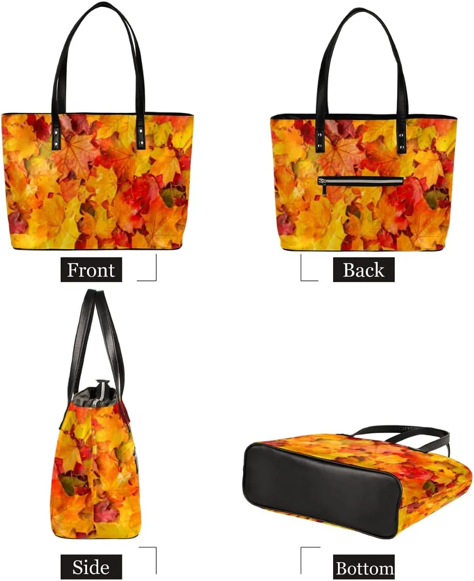 Leather Tote Bag for Women Fashion Shoulder Bag Purses and Handbags Large Capacity Satchel Bags for Work Travel