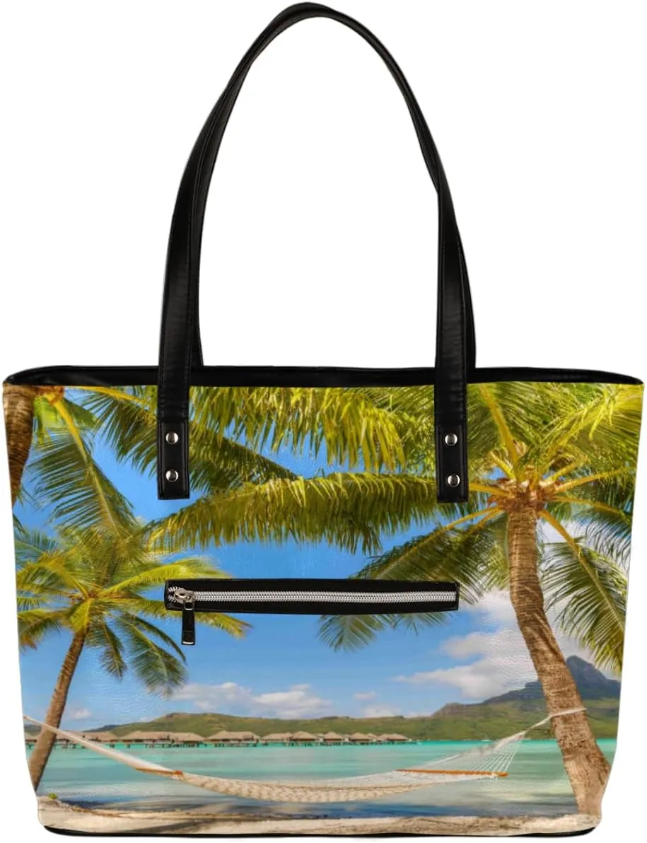 Leather Tote Bag for Women Fashion Shoulder Bag Purses and Handbags Large Capacity Satchel Bags for Work Travel