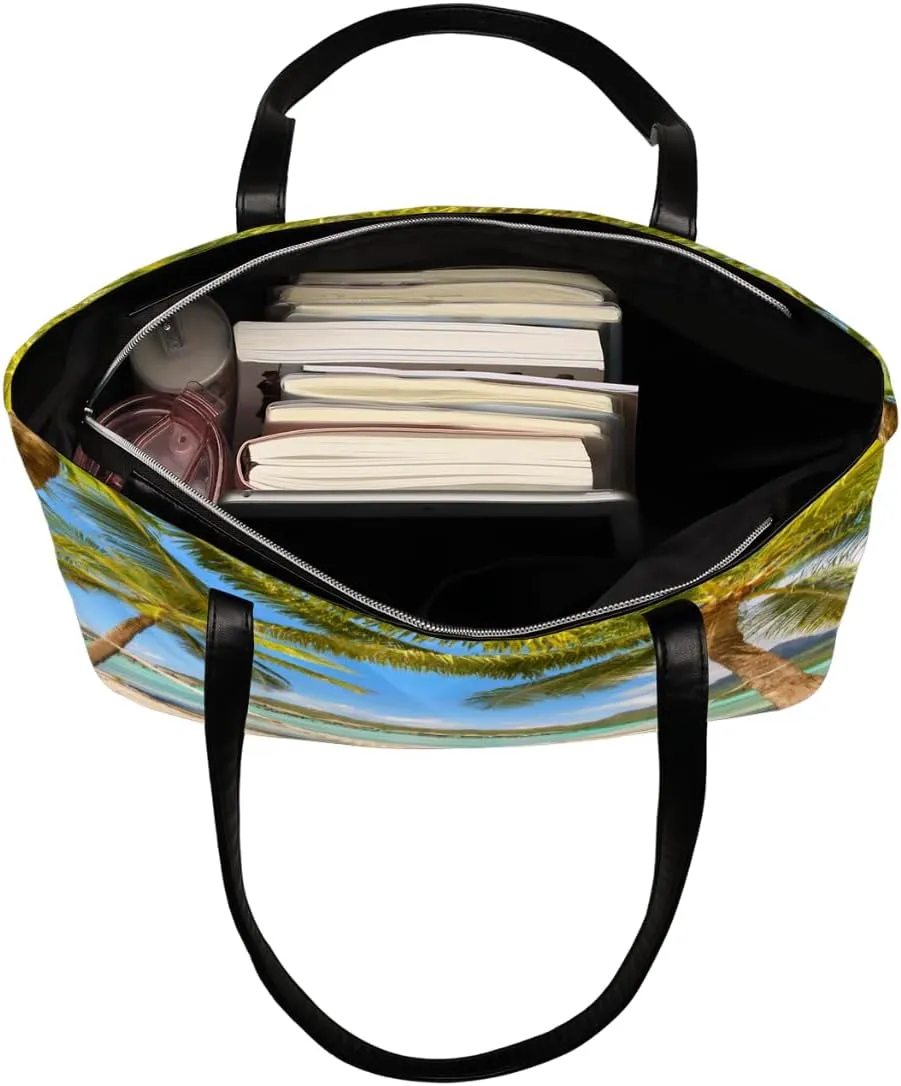 Leather Tote Bag for Women Fashion Shoulder Bag Purses and Handbags Large Capacity Satchel Bags for Work Travel