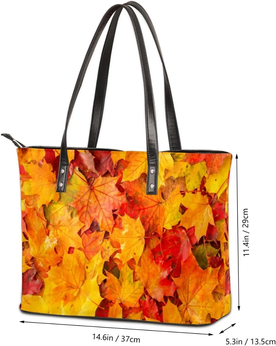 Leather Tote Bag for Women Fashion Shoulder Bag Purses and Handbags Large Capacity Satchel Bags for Work Travel