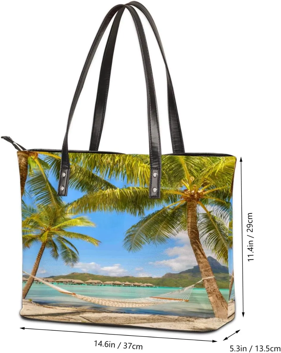 Leather Tote Bag for Women Fashion Shoulder Bag Purses and Handbags Large Capacity Satchel Bags for Work Travel