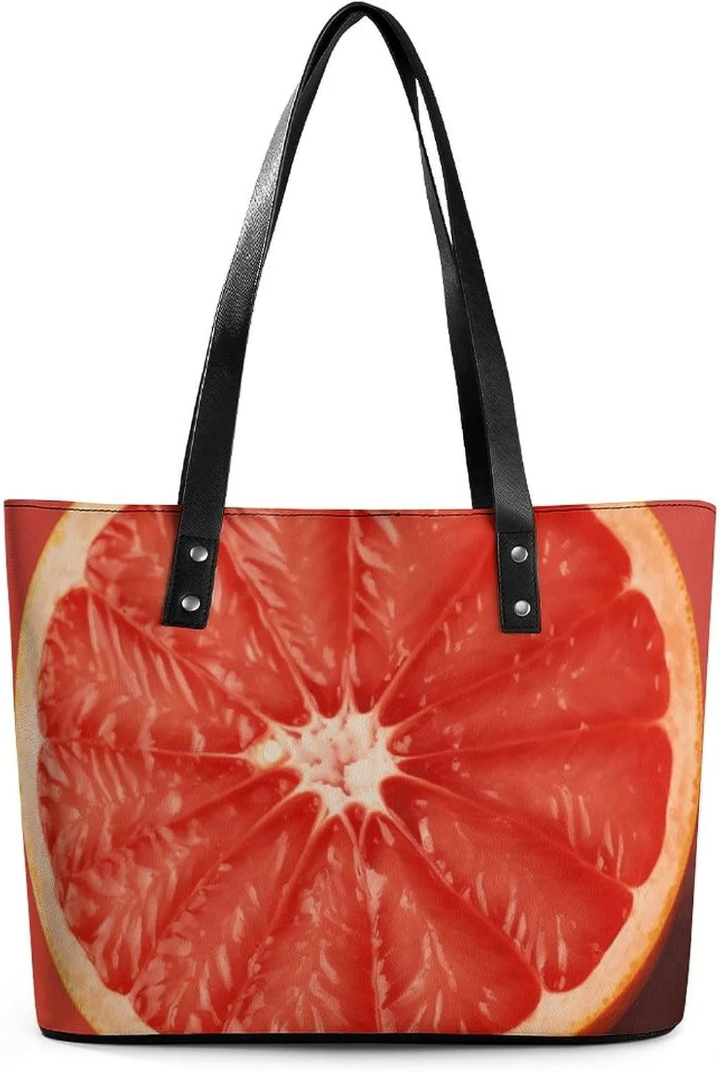 Leather Women Handbags Soft Ripe Grapefruit Slice Tote Bags Top Handle Satchel Fashion Ladies Shoulder Tote Purse Large Travel Bag