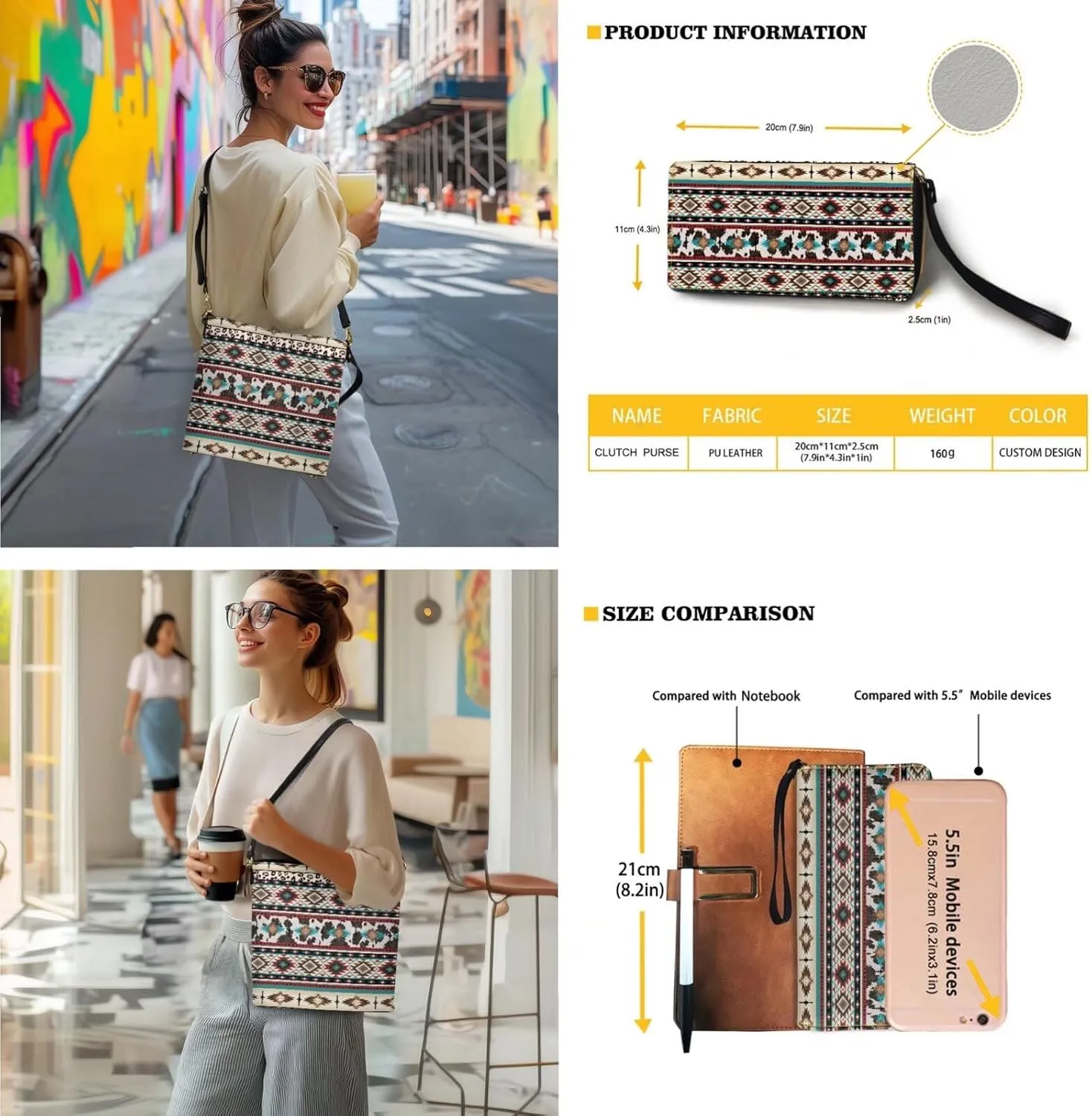 Leather Women Top Handbags Set of 2, Large Satchel Shoulder Purse Crossbody Hobo Bags with Wallet