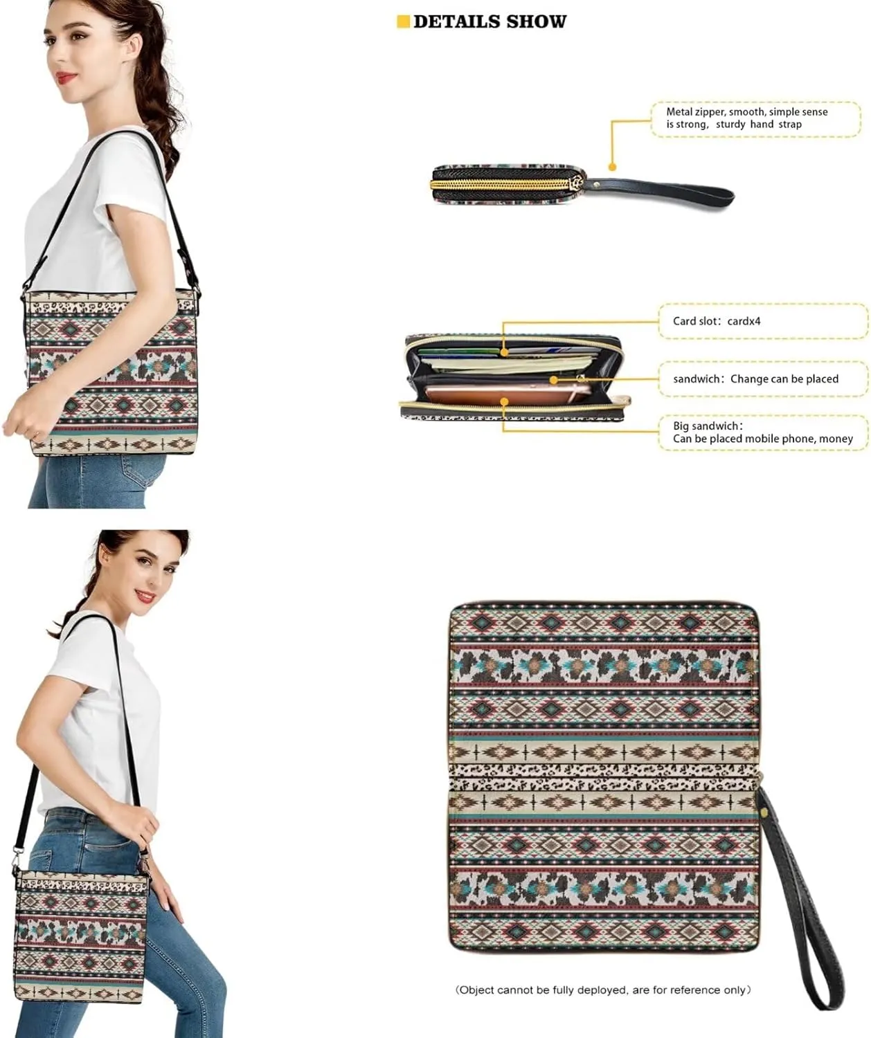 Leather Women Top Handbags Set of 2, Large Satchel Shoulder Purse Crossbody Hobo Bags with Wallet