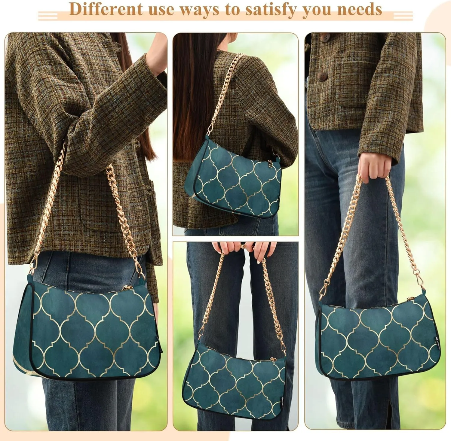 Lemon Polka Dots Black Moon Purses Clutch Women Tote Handbags Printed Floral Shoulder Bag