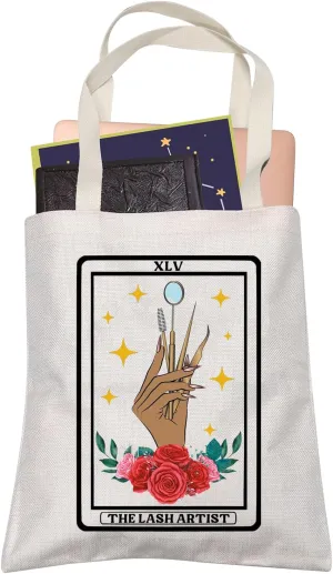LEVLO Eye Lash Marketing Gift XLV The Lash Artist Shopping Bag Tarot Beauty Reusable Book Tote Bag for Women BFF