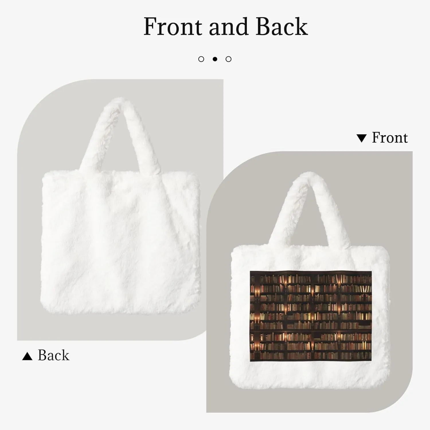 Library Bookshelf Book Printing Soft Plush Handbag For Womens Tote Bag For Women,Women Satchel Bags Wallet Purse For Gifts