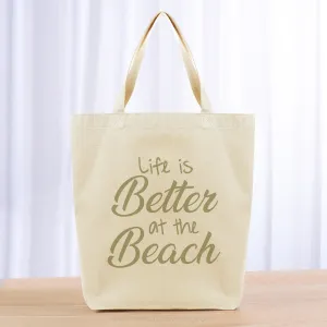 Life is Better at the Beach Tote Bag - khaki