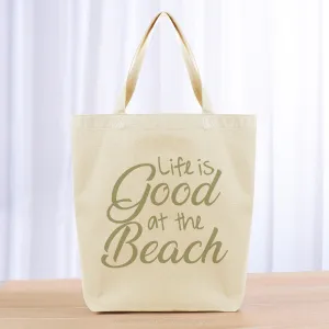 Life is Better at the Beach Tote Bag - khaki