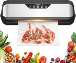 LifePlus Vacuum Sealer Machine, Full Automatic Food Sealer 5 in 1 with Dry/Moist Modes, Sealer Bags and Rolls, Powerful Seal a Meal Sealer Machine for Food Stoarge and Saver