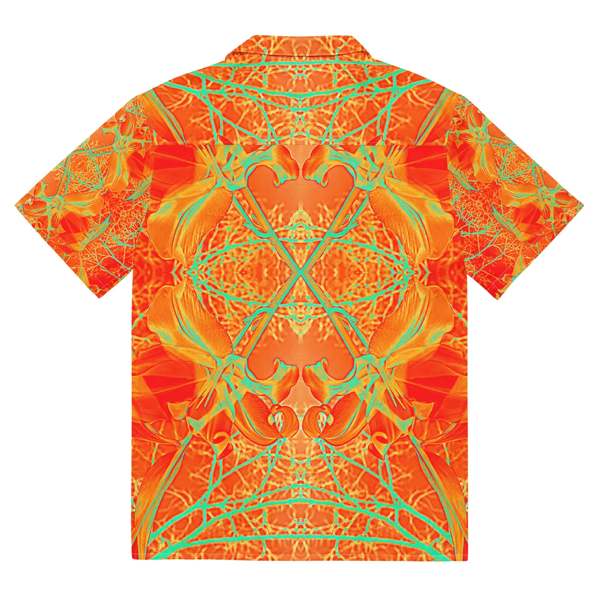 Lightweight Moisture Wicking Button Shirt, UPF 50 , Electric Lily