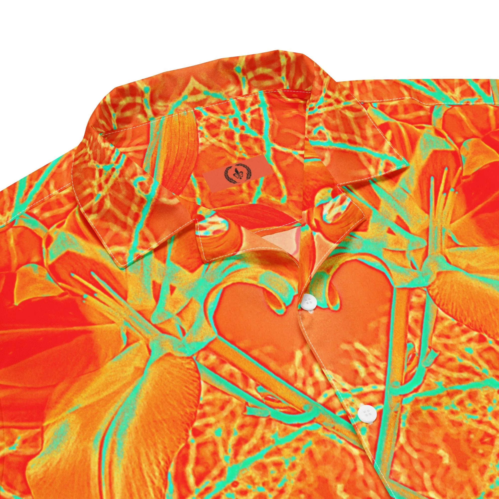 Lightweight Moisture Wicking Button Shirt, UPF 50 , Electric Lily