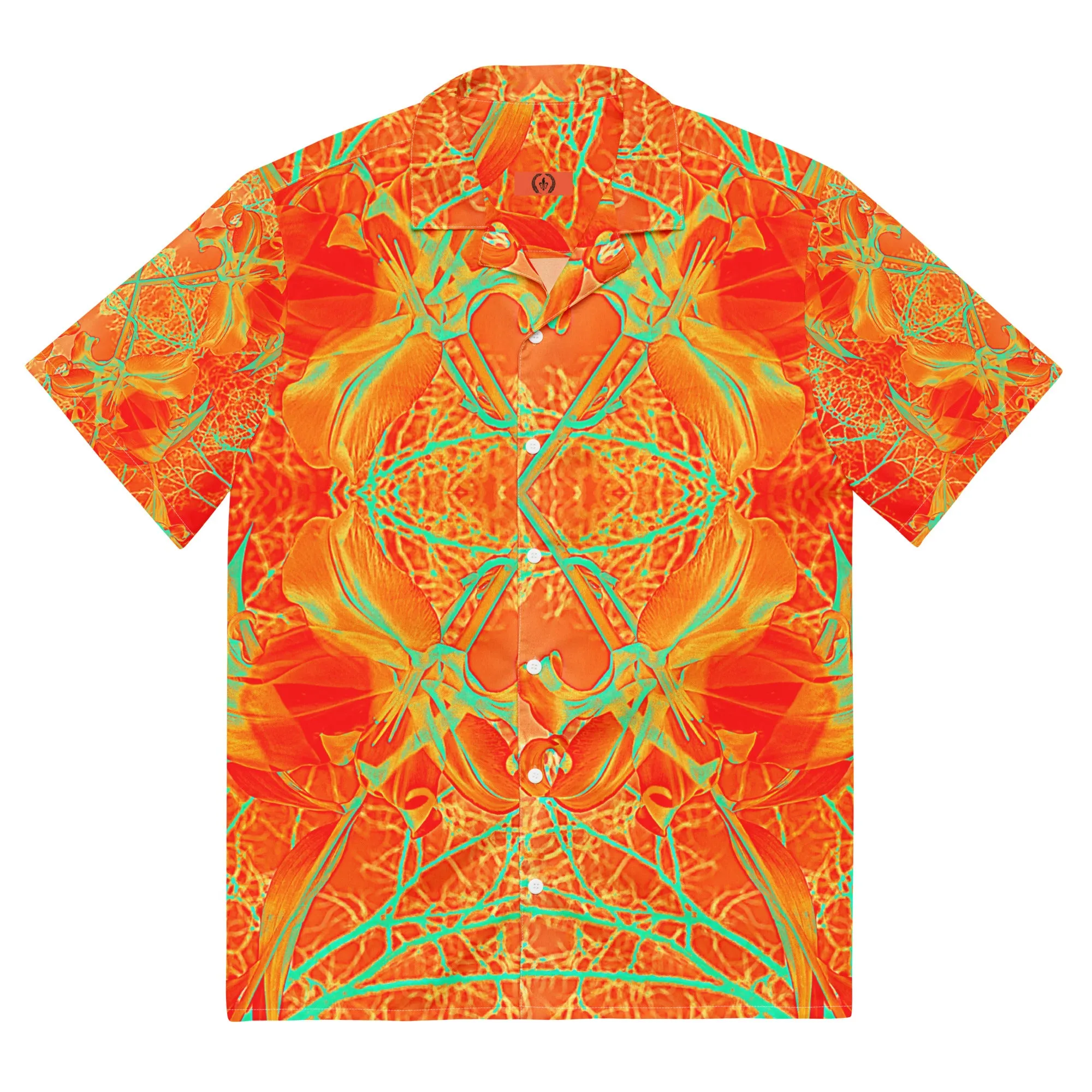Lightweight Moisture Wicking Button Shirt, UPF 50 , Electric Lily