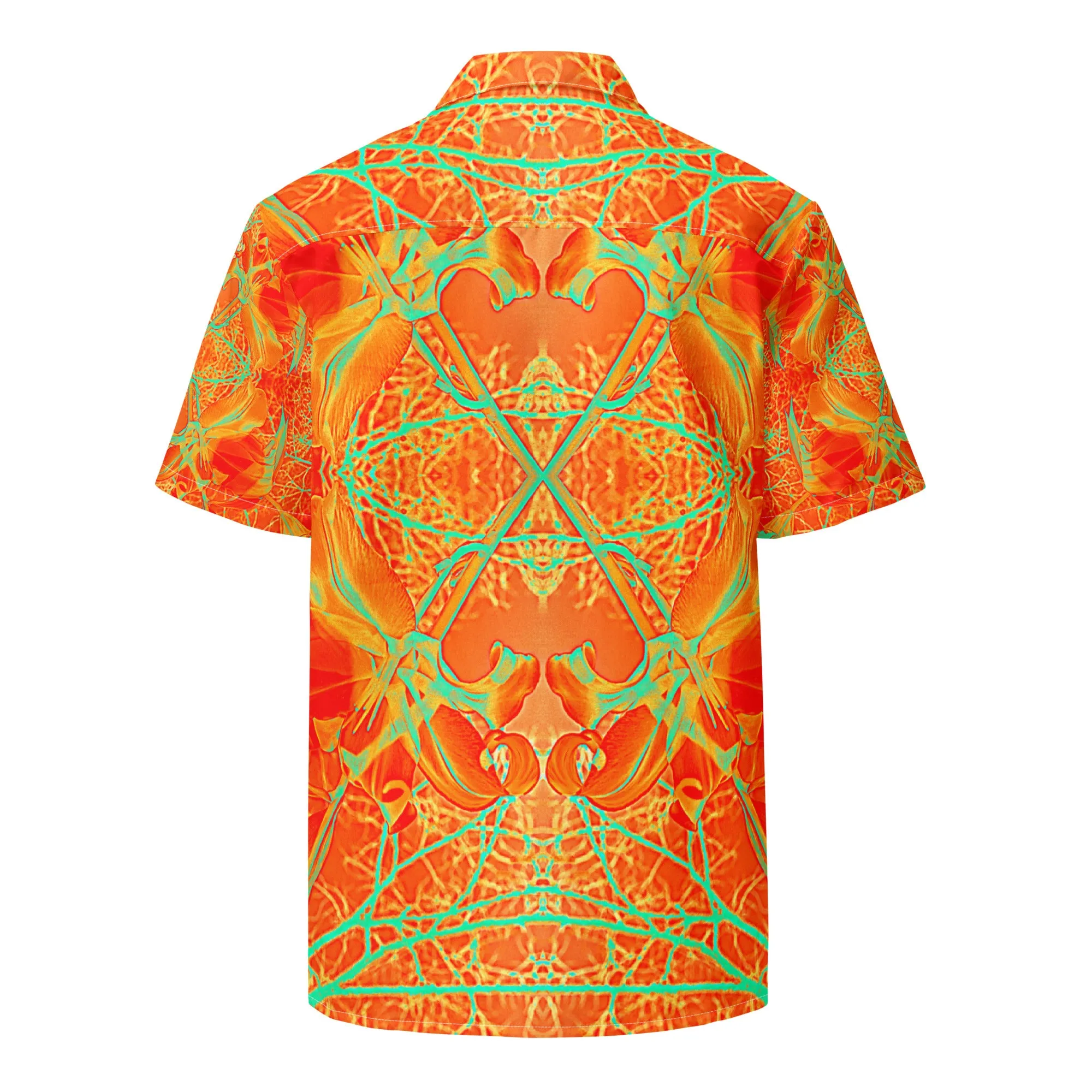 Lightweight Moisture Wicking Button Shirt, UPF 50 , Electric Lily
