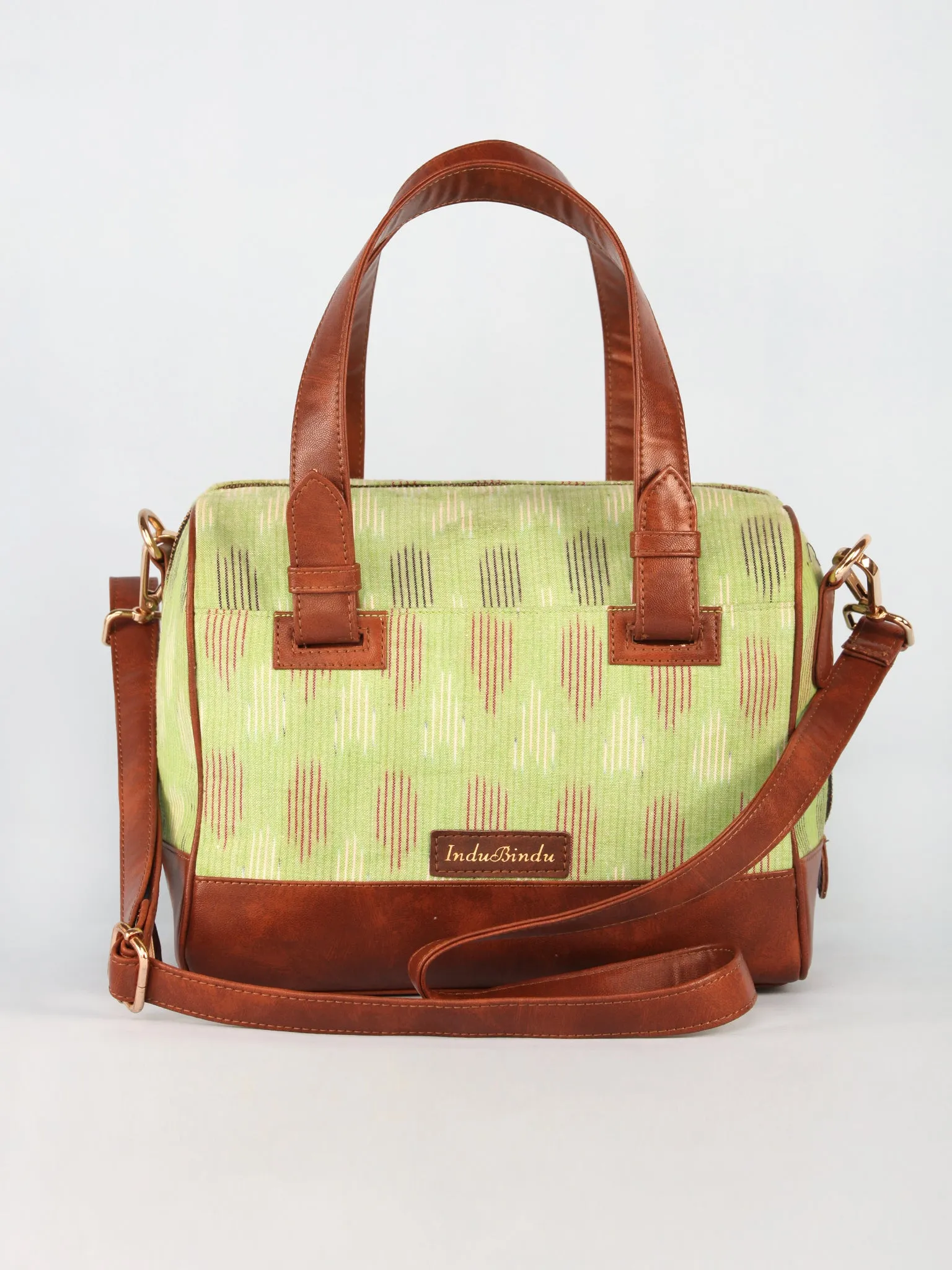 Lime Green Hand Block Printed Bucket Style Hand Bag - B11103