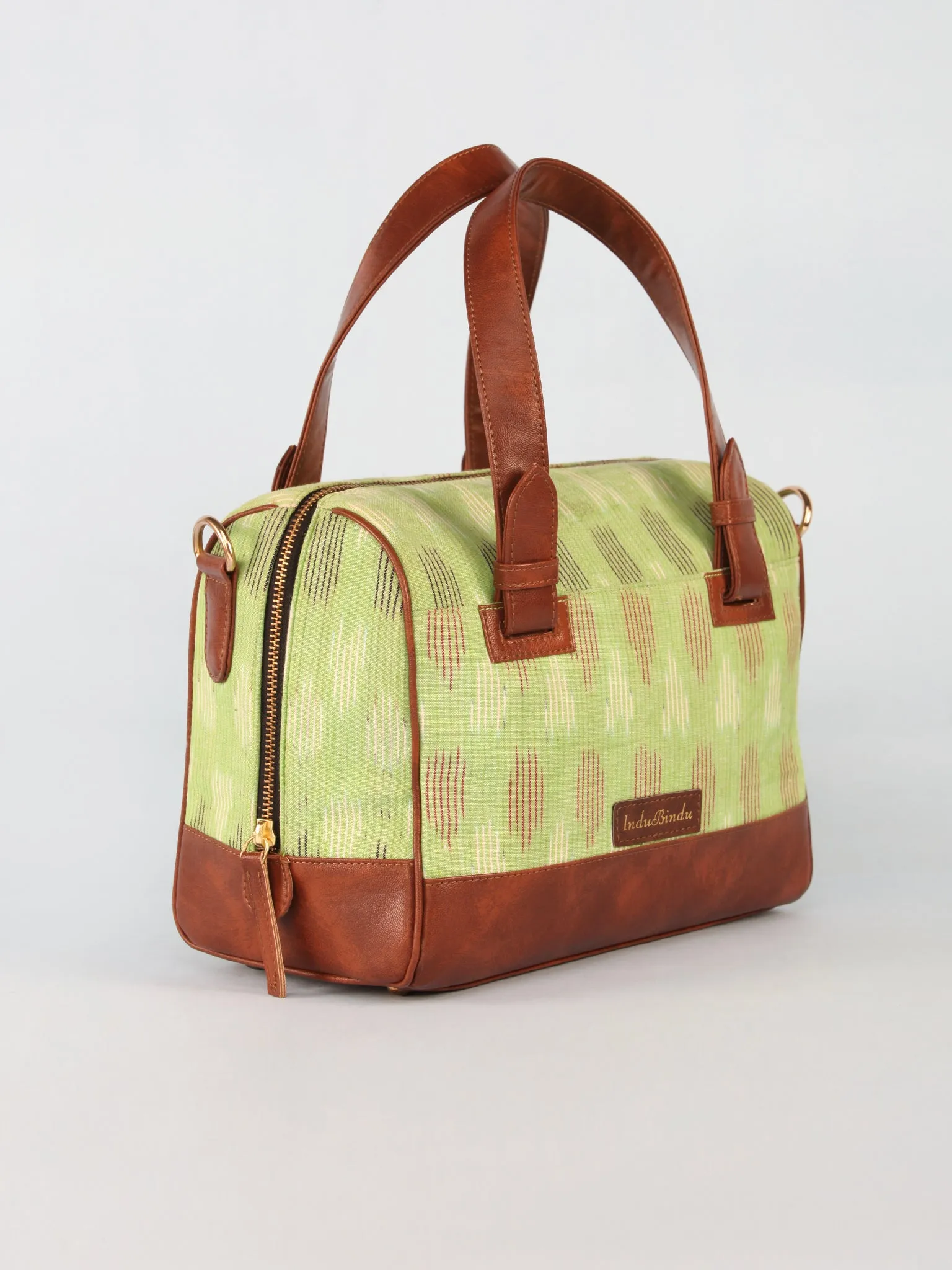 Lime Green Hand Block Printed Bucket Style Hand Bag - B11103