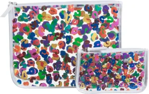 Lingtoolator r Zipper Insert (Set of 2) Travel Organizer Storage Pop In Bogg Bag (Rainbow Leopard)