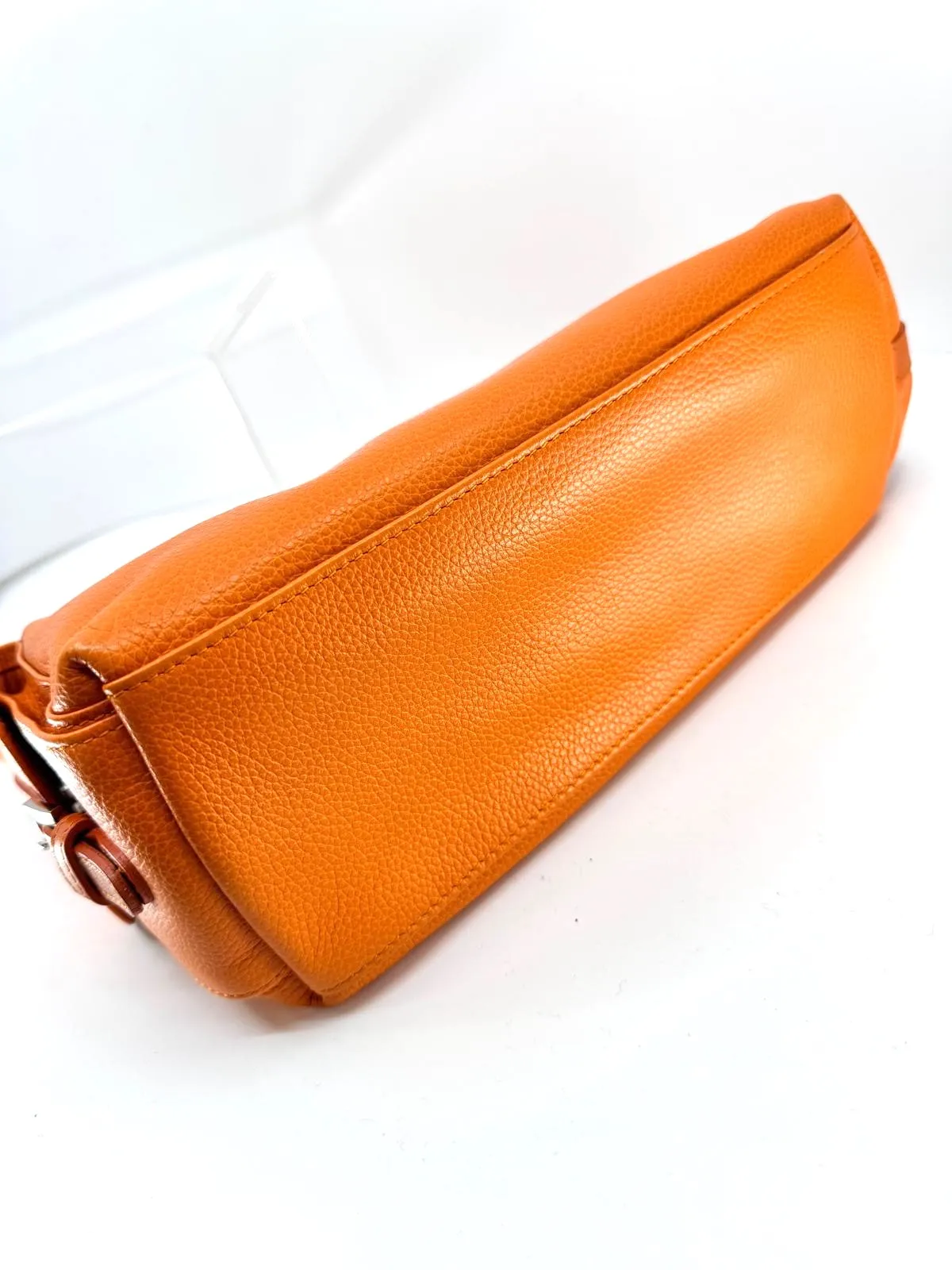 LONGCHAMP TEXTURED LEATHER SATCHEL BAG
