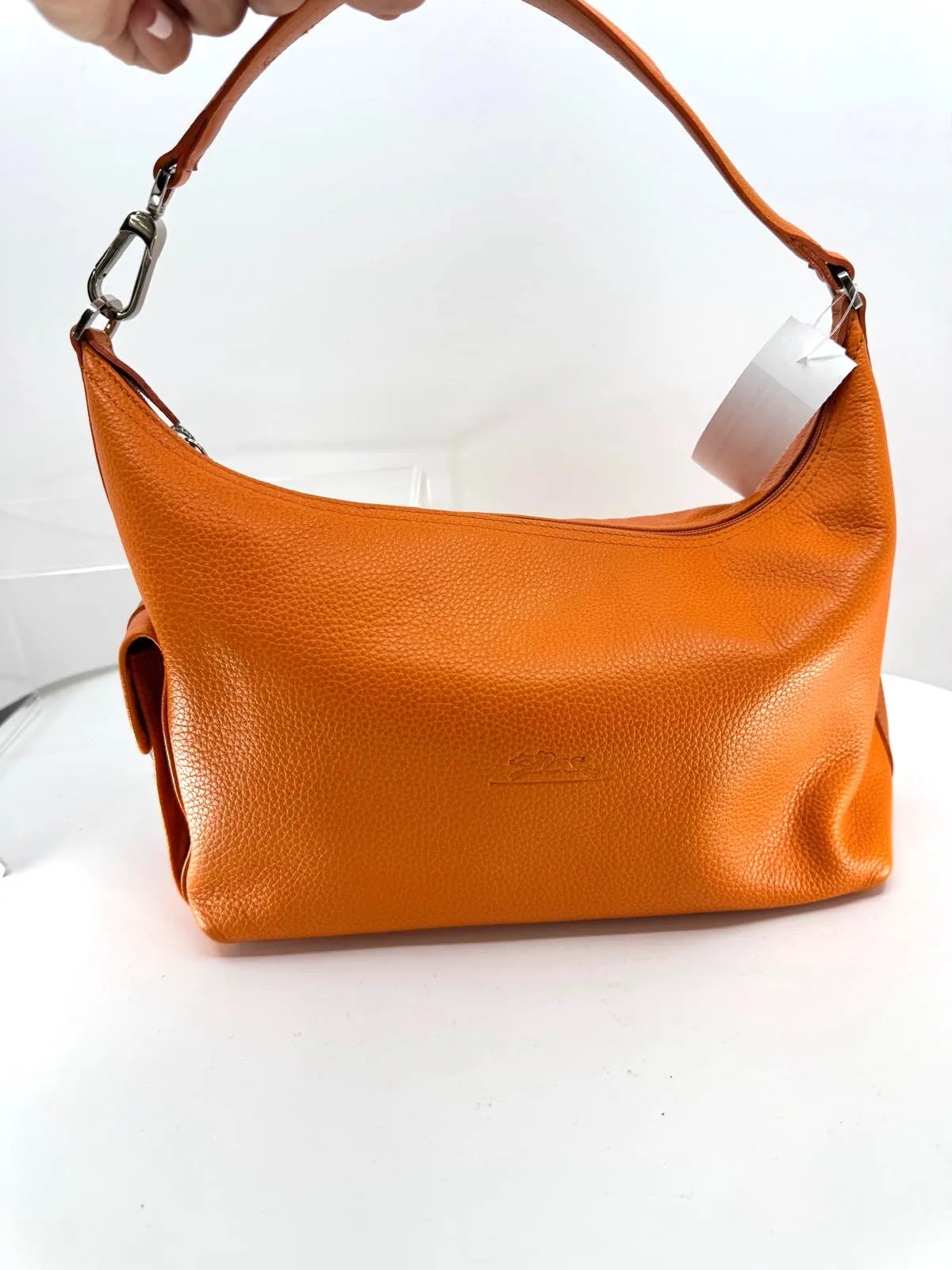 LONGCHAMP TEXTURED LEATHER SATCHEL BAG