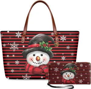 Lotusorchid 2 Pcs Hand bags Purses, Women Top Handle Bag Satchel Shoulder Bag, Large Tote Handbag with PU Wallet