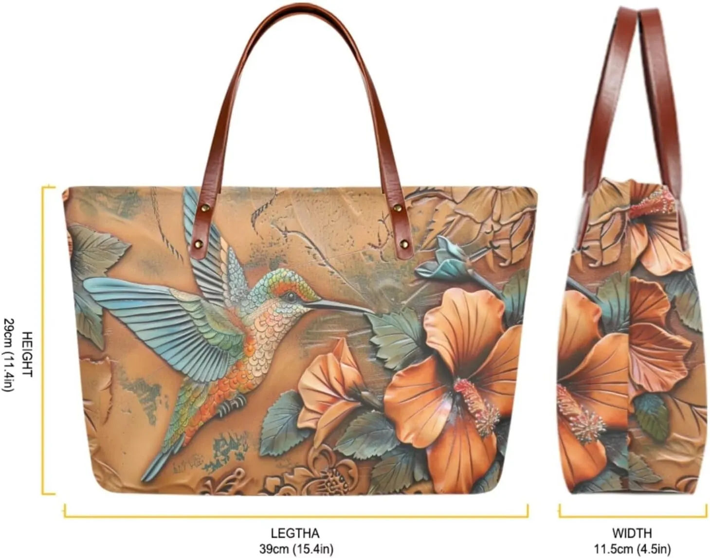 Lotusorchid 2 Pcs Hand bags Purses, Women Top Handle Bag Satchel Shoulder Bag, Large Tote Handbag with PU Wallet