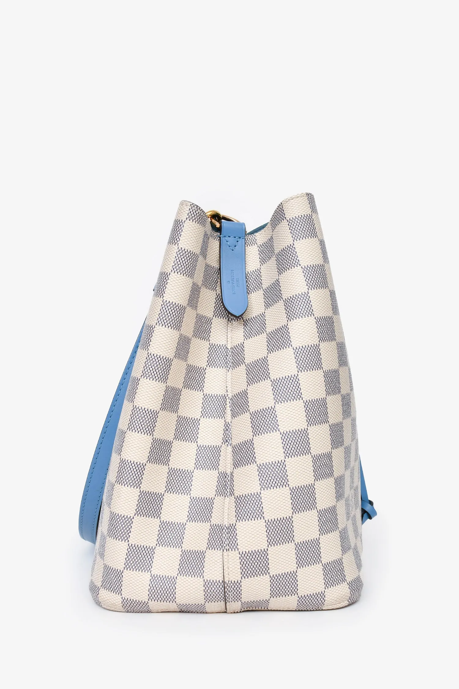 Louis Vuitton 2019 Damier Azur/ Blue Leather NeoNoé MM Bucket Bag