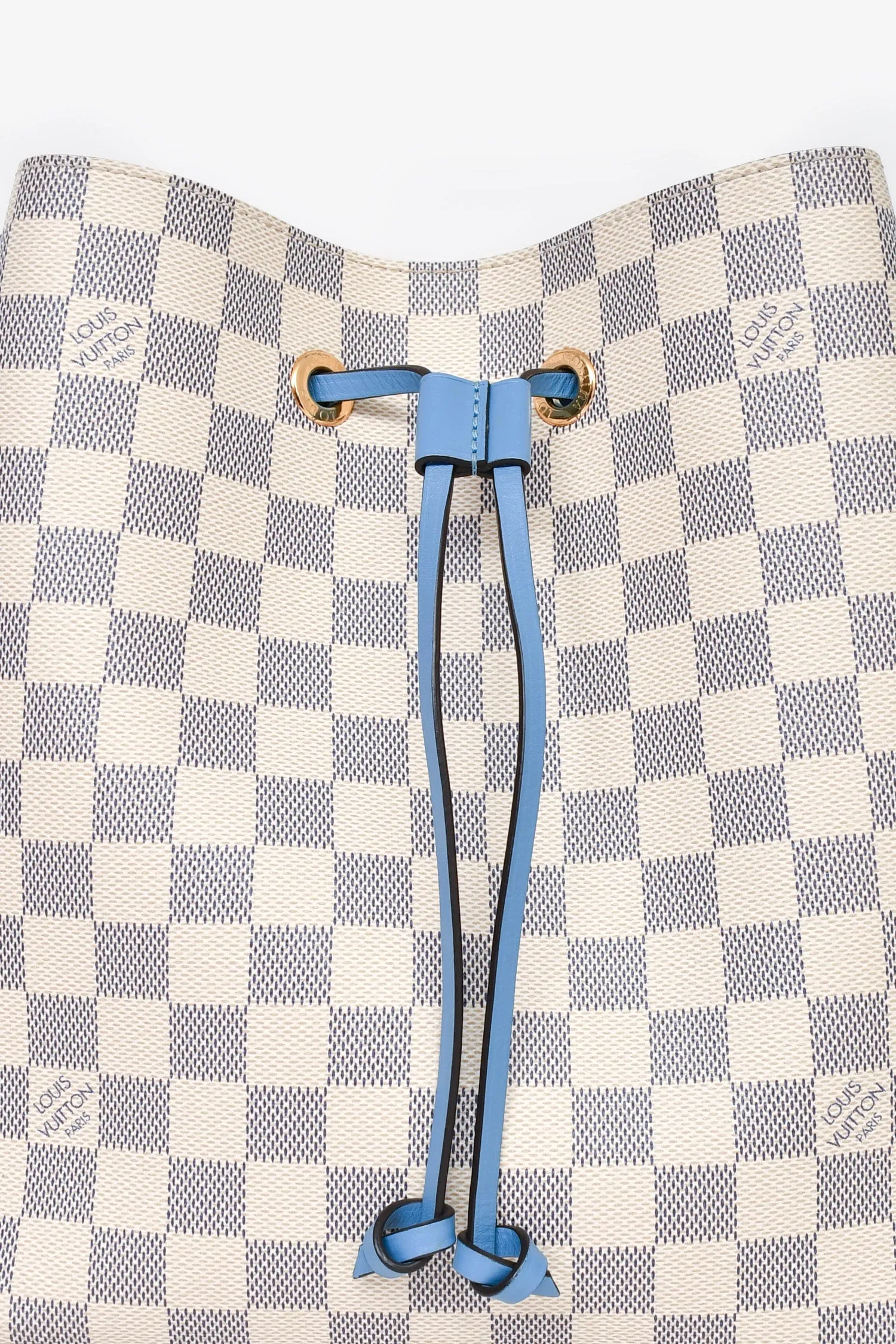 Louis Vuitton 2019 Damier Azur/ Blue Leather NeoNoé MM Bucket Bag