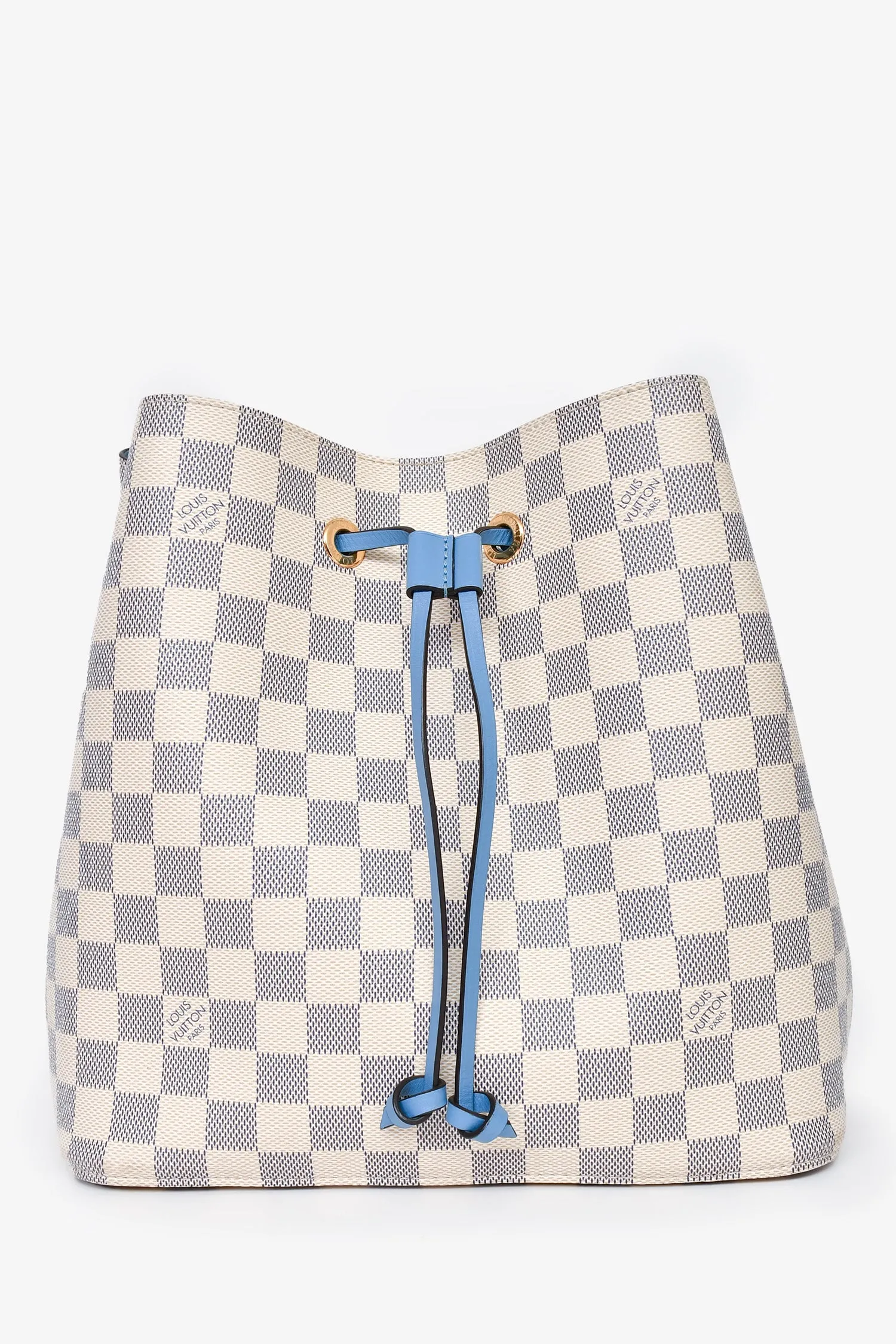 Louis Vuitton 2019 Damier Azur/ Blue Leather NeoNoé MM Bucket Bag