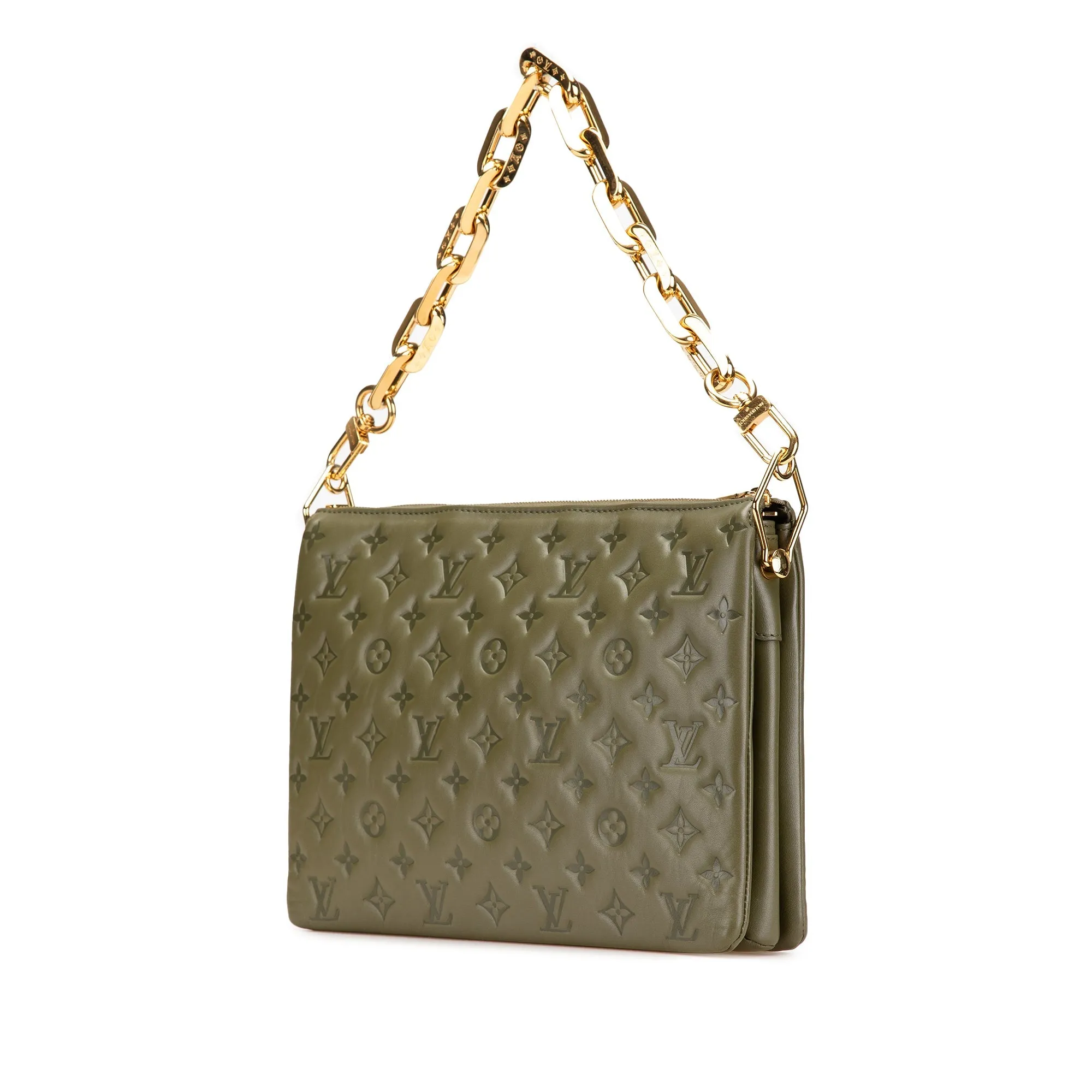 Louis Vuitton Monogram Embossed Puffy Lambskin Coussin MM