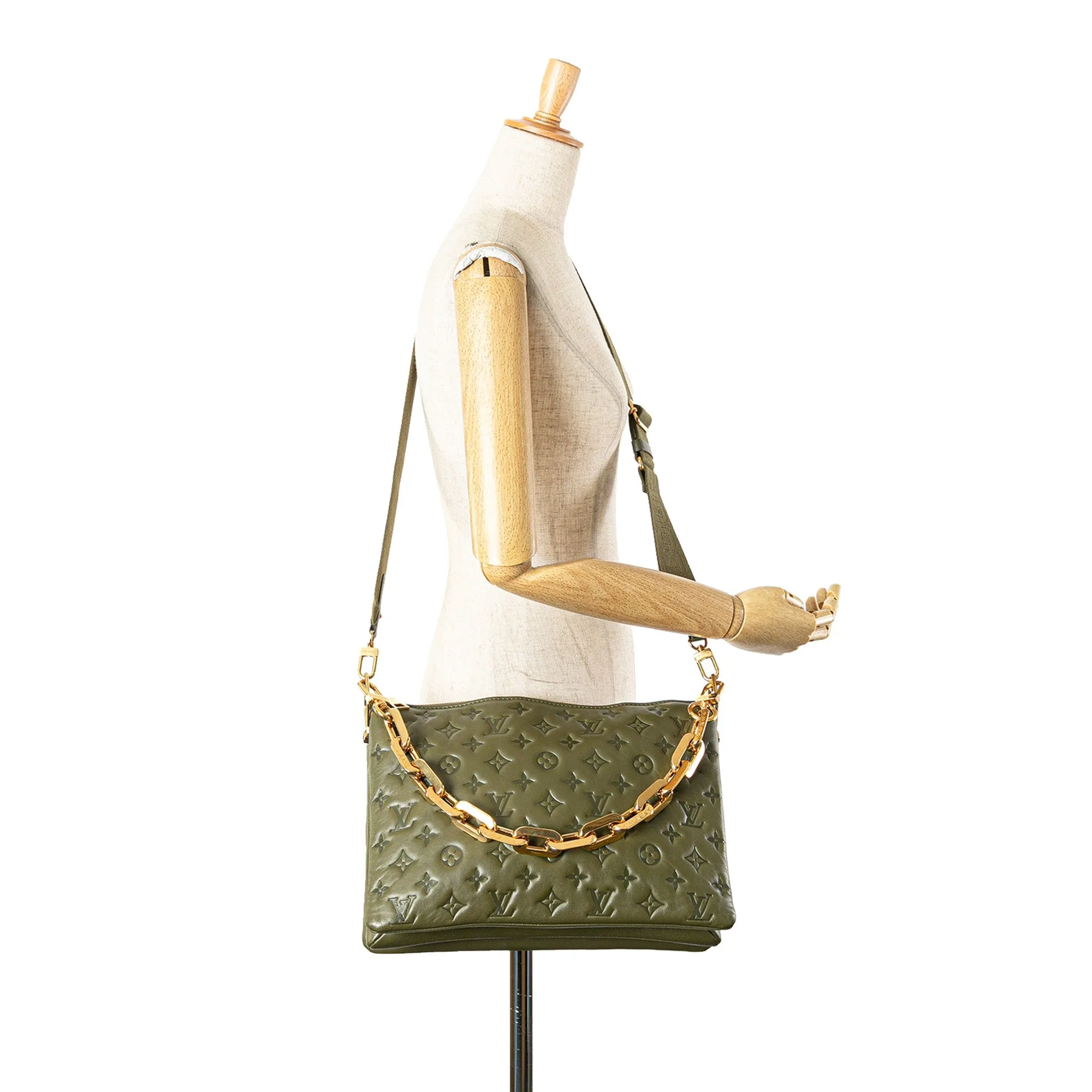 Louis Vuitton Monogram Embossed Puffy Lambskin Coussin MM