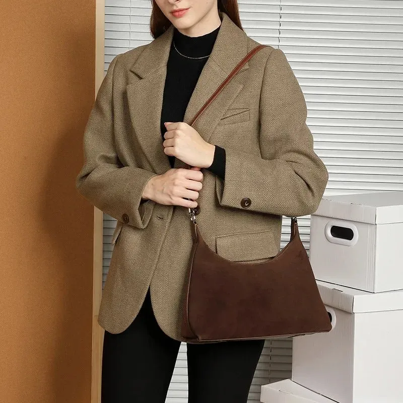 Louise Matte Hobo Suede Tote