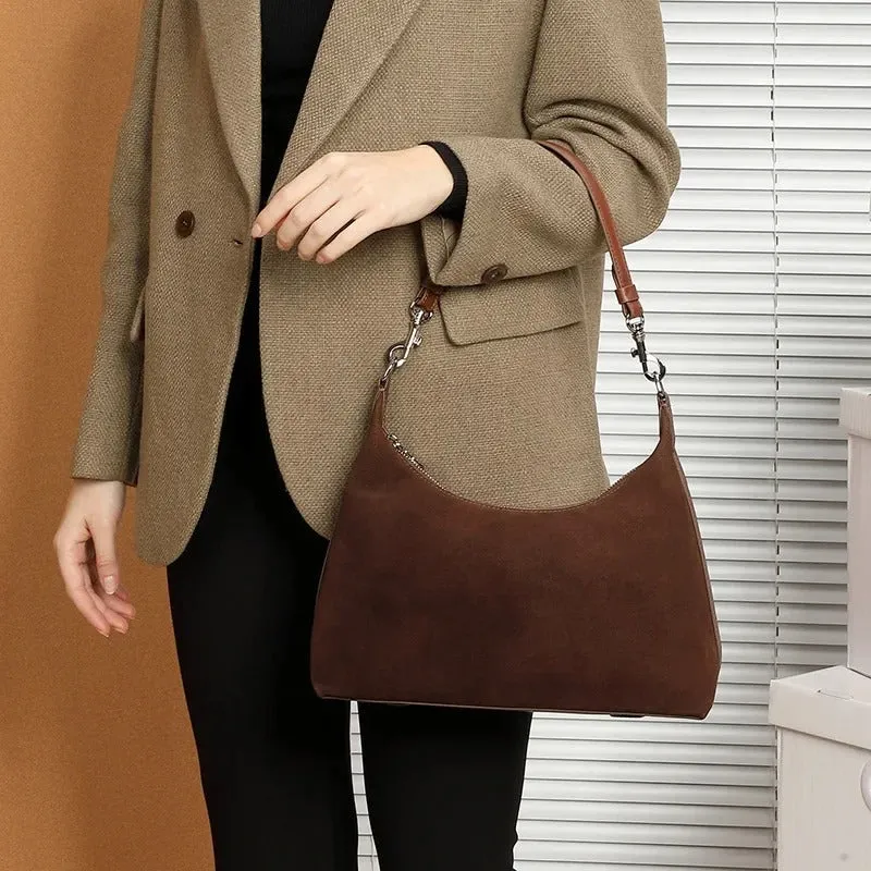 Louise Matte Hobo Suede Tote