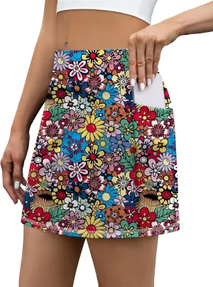 LouKeith Tennis Skirt with Shorts High Waisted Golf Skirts Dressy Casual Workout Athletic Skorts for Women with 4 Pockets