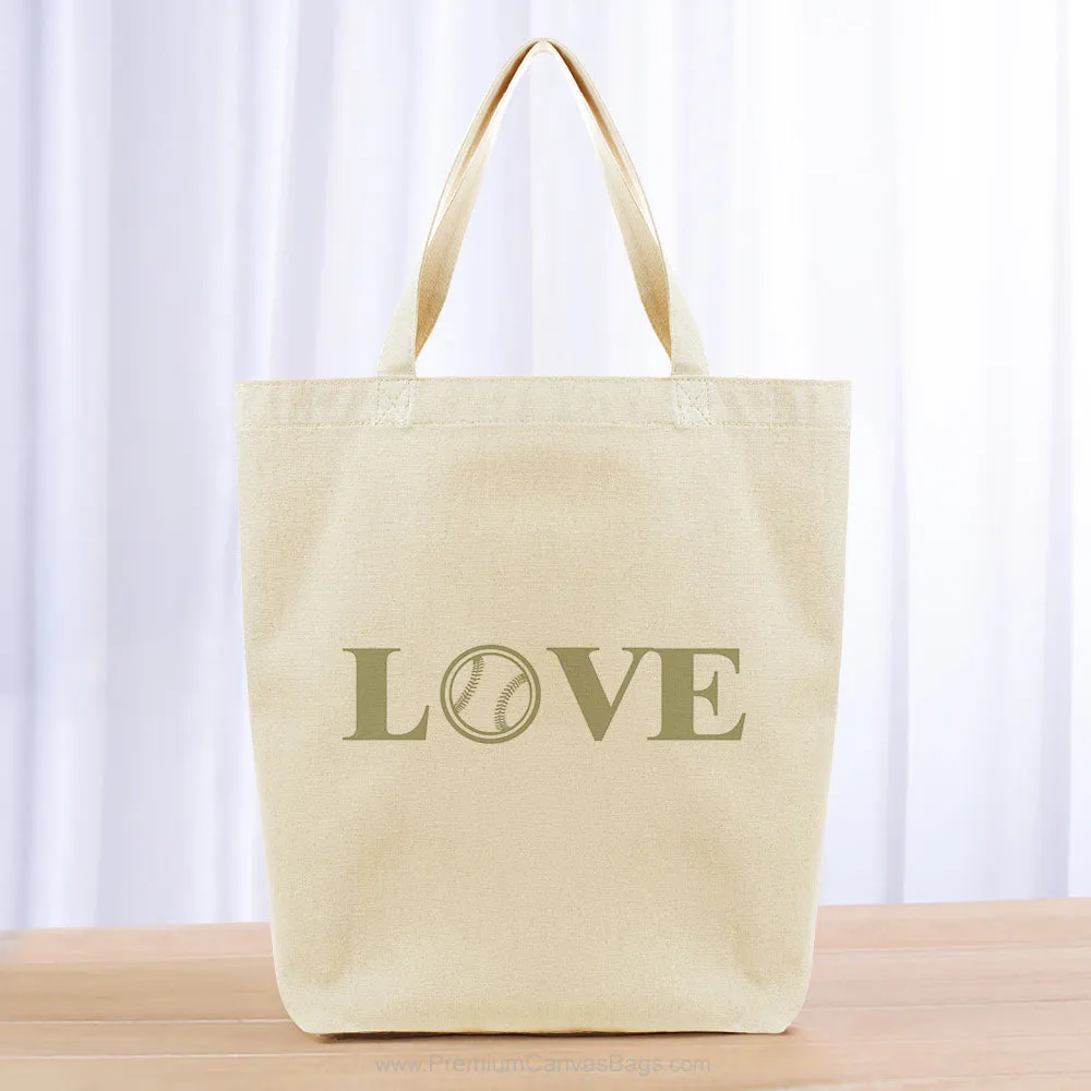 Love Baseball Tote Bag - khaki