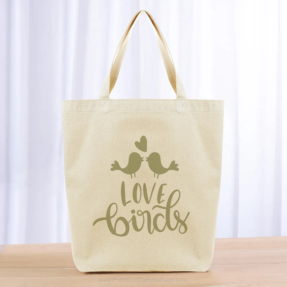 Love Birds Tote Bag - khaki