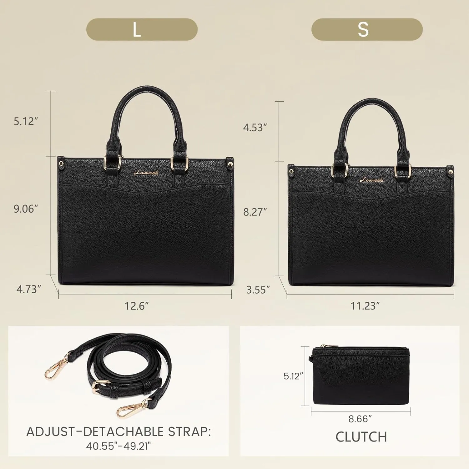 LOVEVOOK Purses for Women Purses and Handbags Tote Bag for Women Trendy Top Handle Satchel Crossbody Bag with Matching Clutch