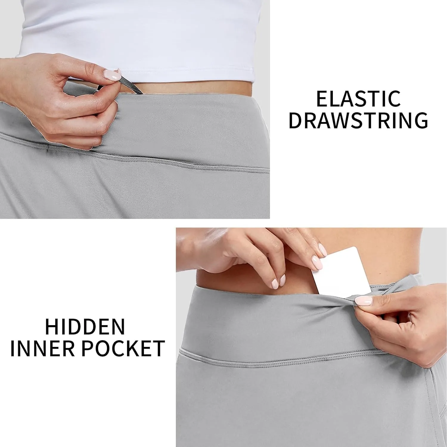 M MOTEEPI Skorts for Woman Golf Skirt Knee Length Tennis Athletic Skorts with Pockets
