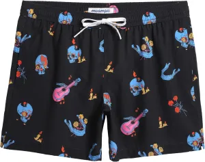 maamgic Mens Boys 80s 90s Vintage 4 Way Stretch Swim Trunks with Mesh Lining Quick Dry Swim Suits Board Shorts