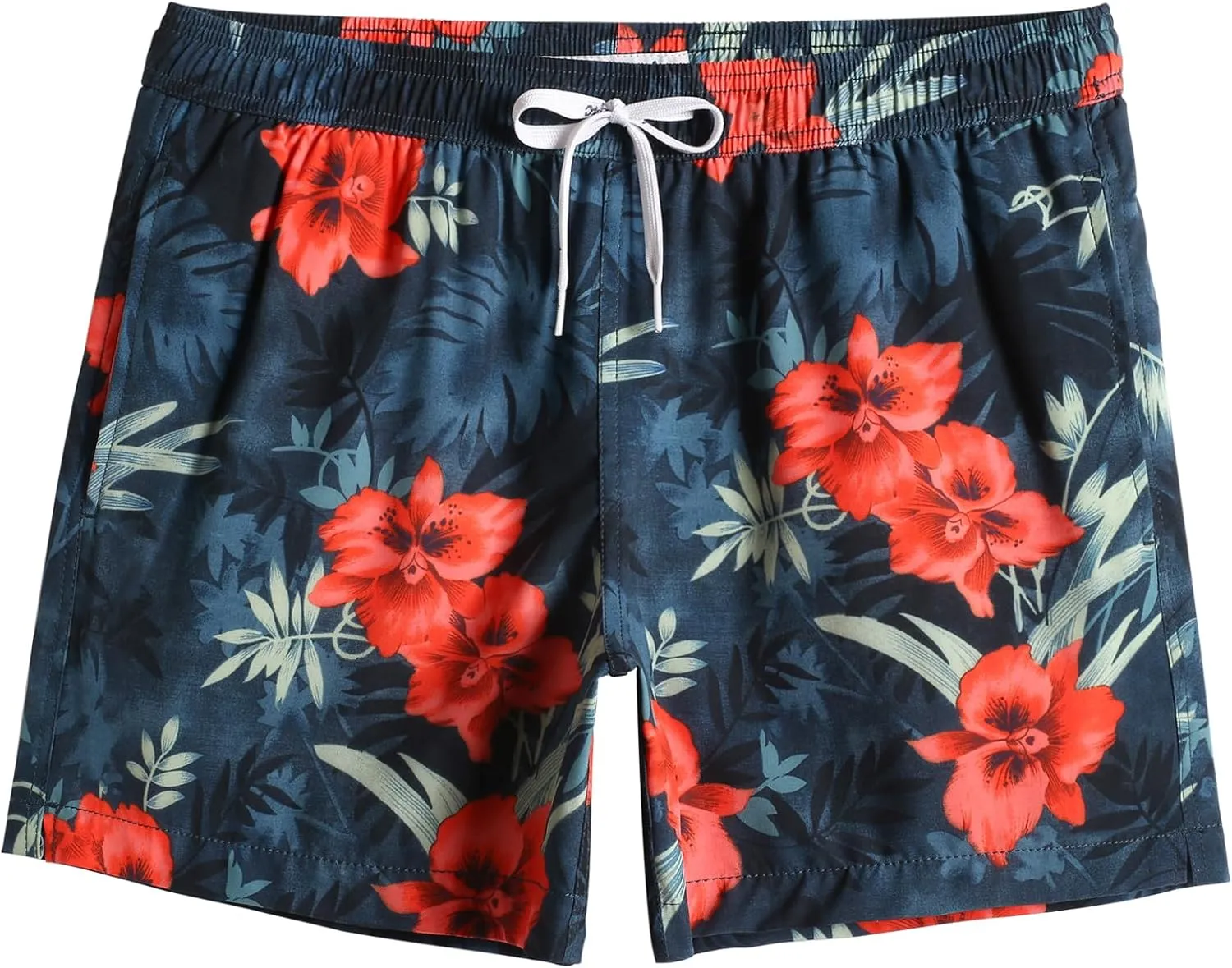 maamgic Mens Boys 80s 90s Vintage 4 Way Stretch Swim Trunks with Mesh Lining Quick Dry Swim Suits Board Shorts