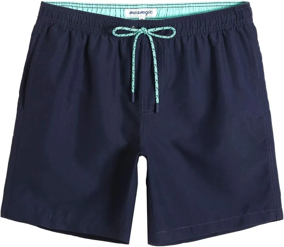 maamgic Mens Slim Fit Swim Shorts Swim Trunks 7 inch Quick Dry Mens Bathing Suits with Mesh Lining