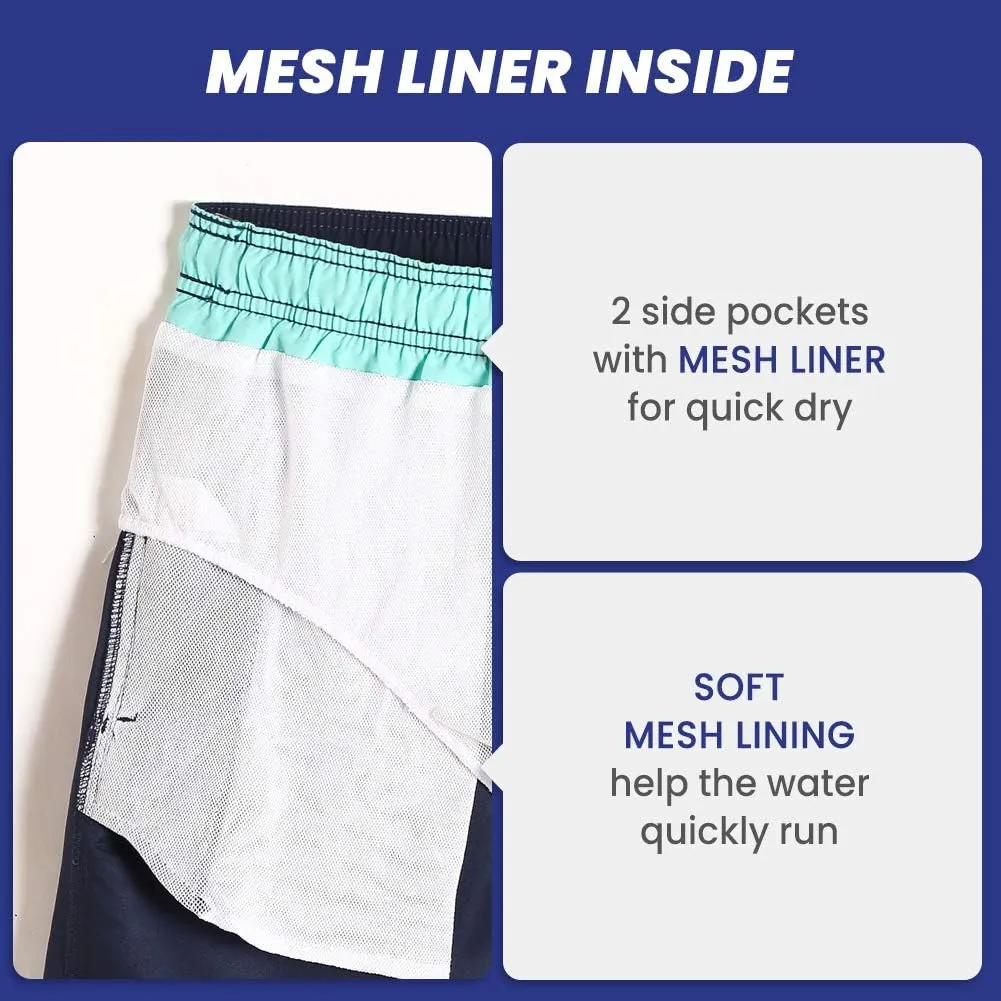 maamgic Mens Slim Fit Swim Shorts Swim Trunks 7 inch Quick Dry Mens Bathing Suits with Mesh Lining