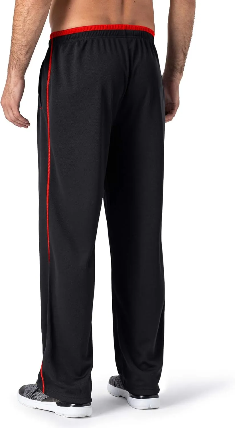 MAGNIVIT Men's Lightweight Sweatpants Loose Fit Open Bottom Mesh Athletic Pants with Zipper Pockets