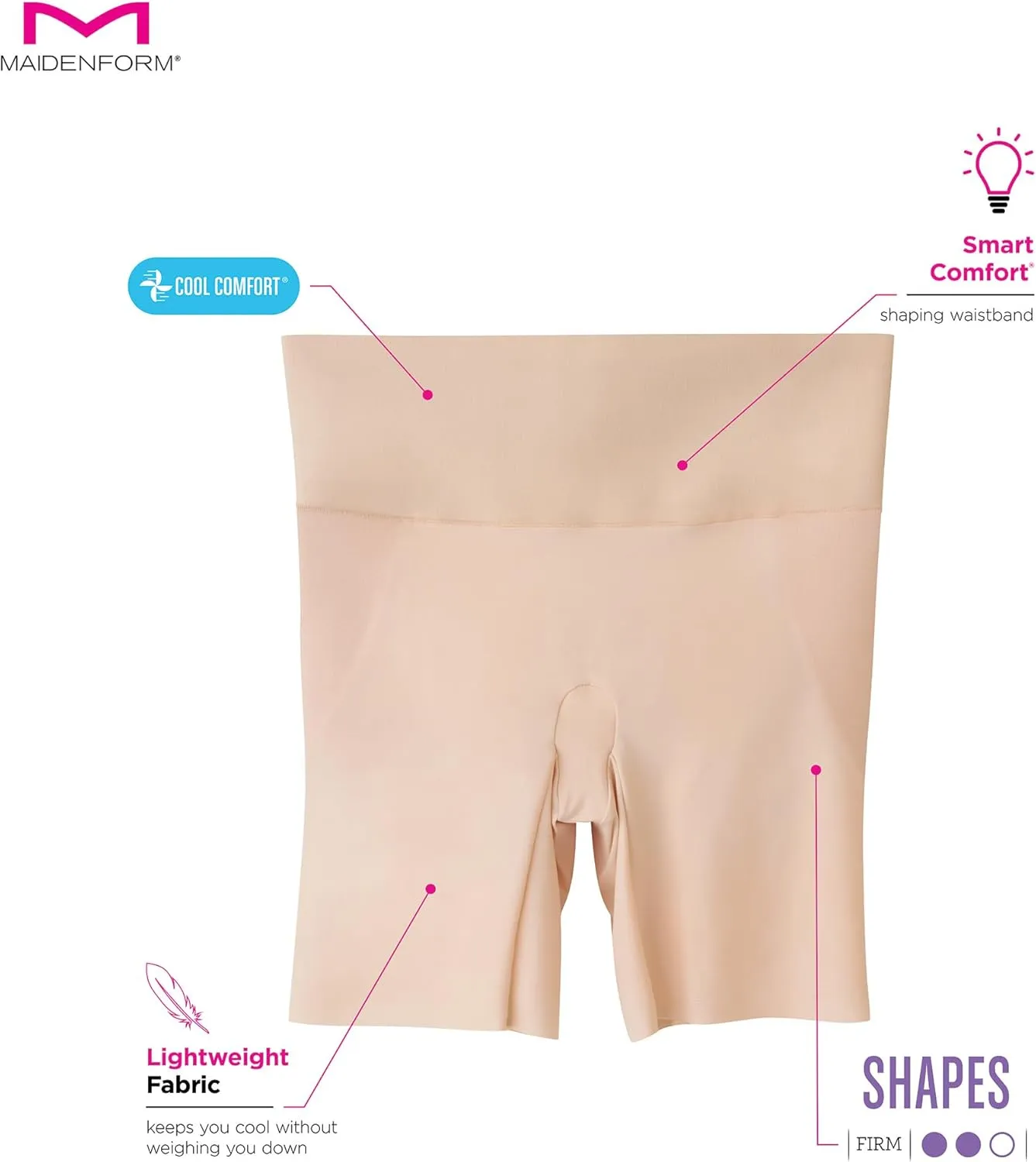 Maidenform Women's Shapewear Underwear - Tummy Control & Booty Lifting Shorts