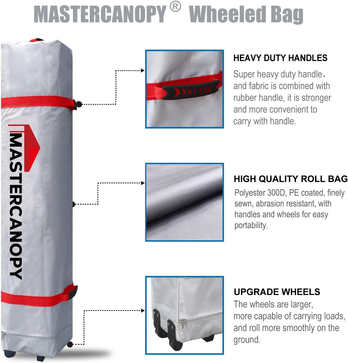 MASTERCANOPY Durable Pop-up Canopy Tent with Roller Bag (Khaki)