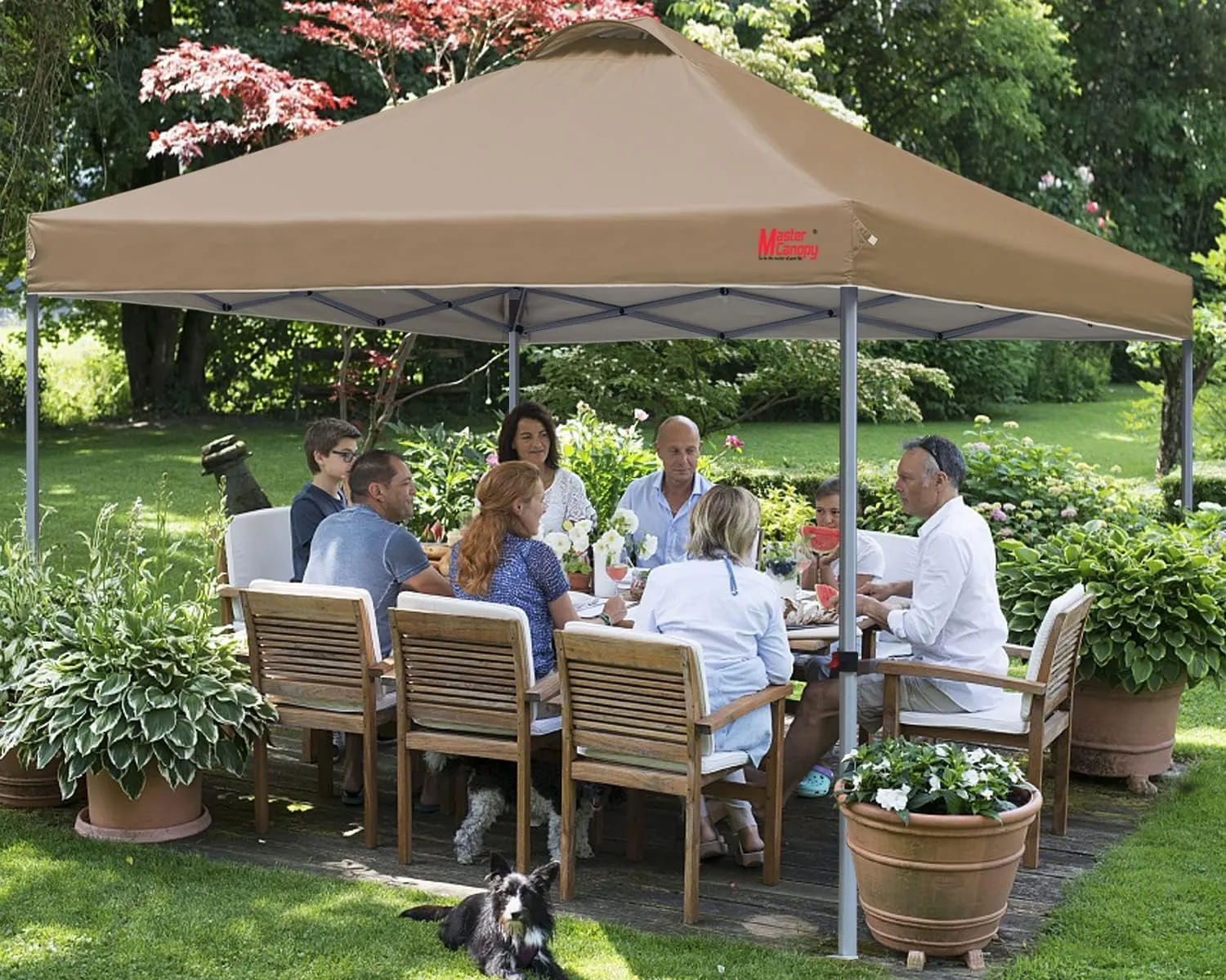 MASTERCANOPY Durable Pop-up Canopy Tent with Roller Bag (Khaki)